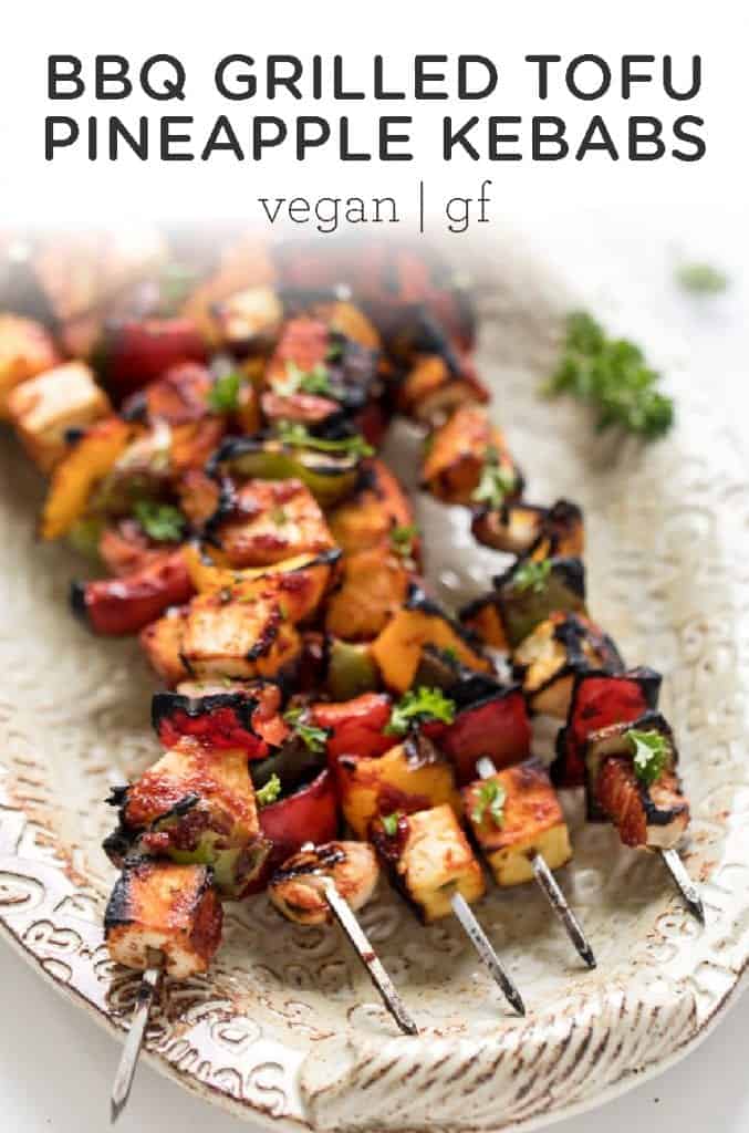 Barbecue Grilled Pineapple and Tofu Kebabs