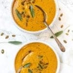 Creamy Pumpkin Soup with Roasted Vegetables