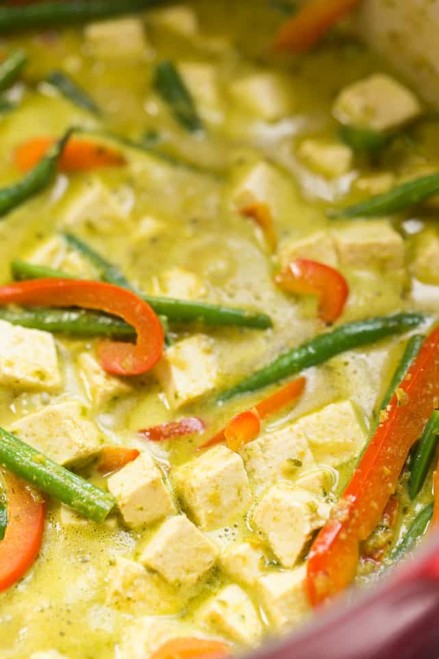 This EASY + VEGAN Green Curry Recipe is packed with flavor, is simple to make and tastes AMAZING!