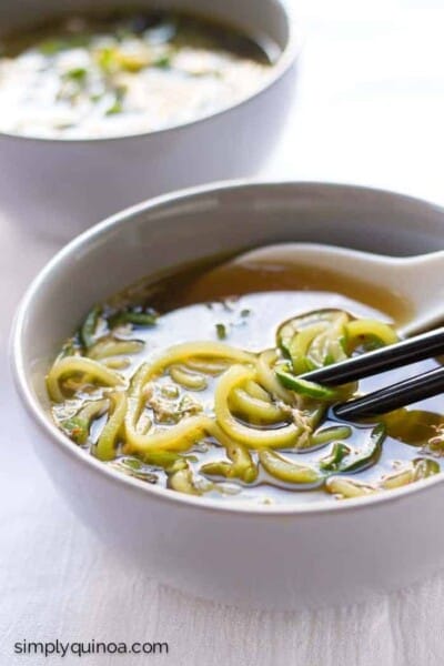 Ginger Scallion Zucchini Noodle Soup - healthy, vegan + paleo!