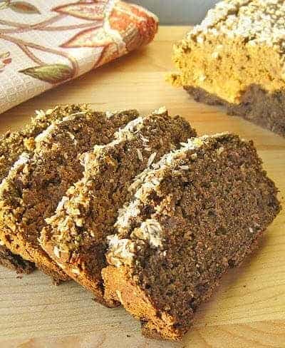 Cocoa-Beet Quick Bread slices on a cutting board.