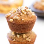 These gluten-free Banana Bread Muffins are soft and fluffy, making the PERFECT morning treat!