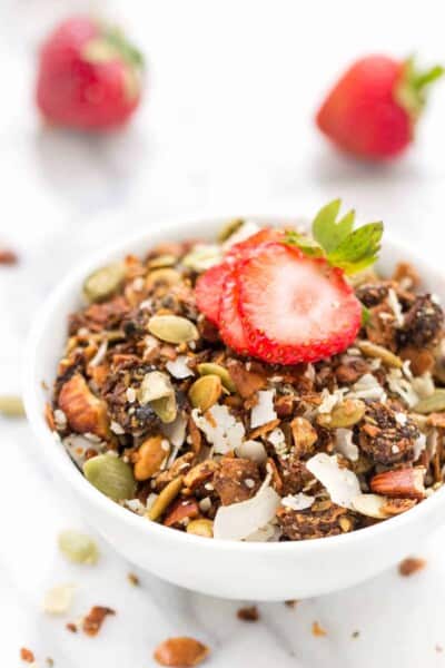 This delicious Coconut Granola is not only vegan, but it's also grain-free AND paleo!