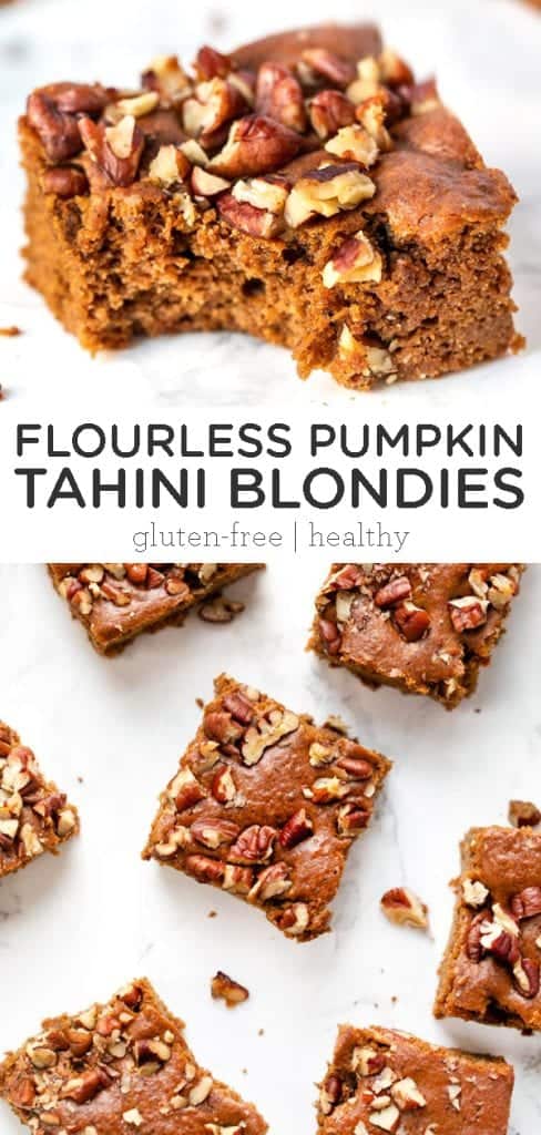 flourless pumpkin tahini blondies