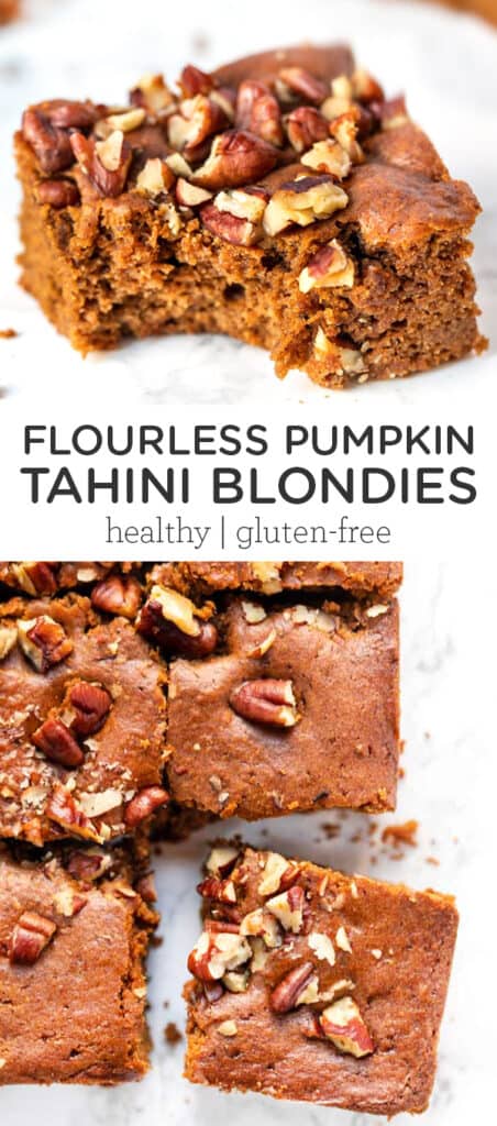 Flourless Pumpkin Tahini Blondies