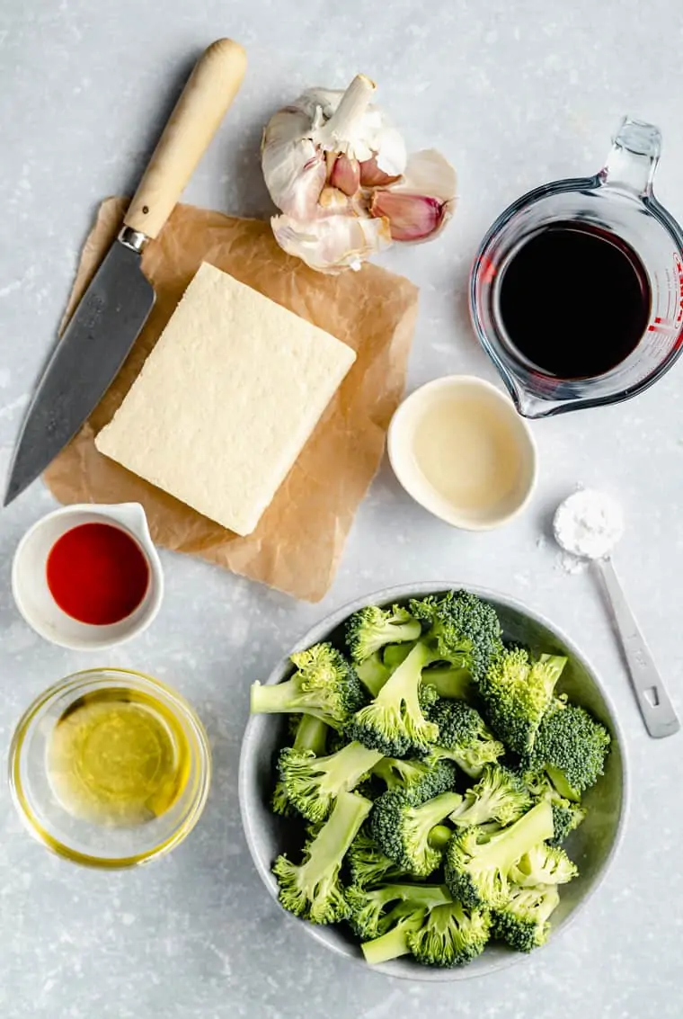 ingredients for broccoli tofu stir fry recipe