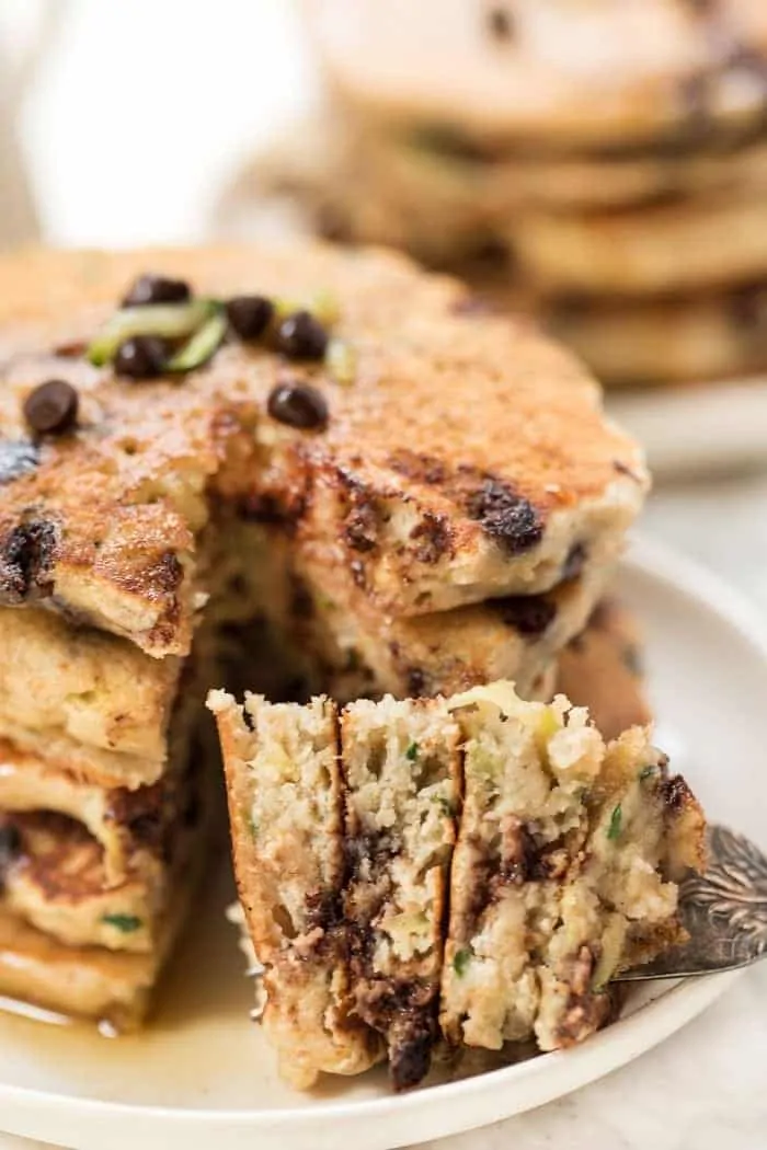 Quinoa Pancakes with Zucchini and Chocolate Chips