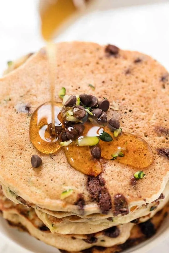 Perfect Vegan Pancakes with Zucchini and Chocolate Chips